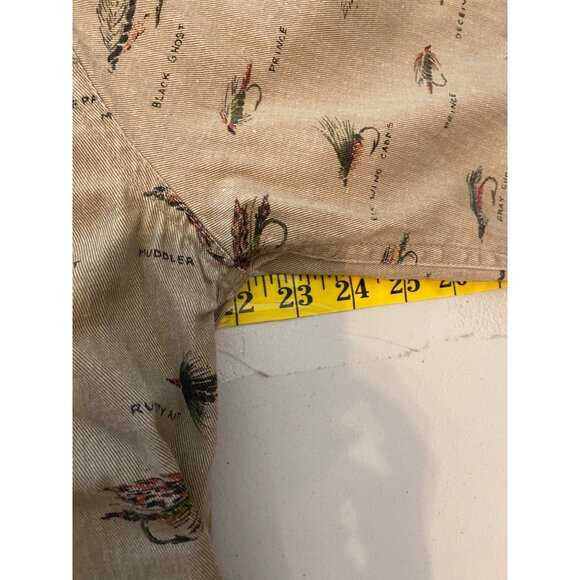 Coleman Outdoors Fly Fishing Beige Long Sleeve Button-Up Shirt Size Medium - Picture 8 of 10